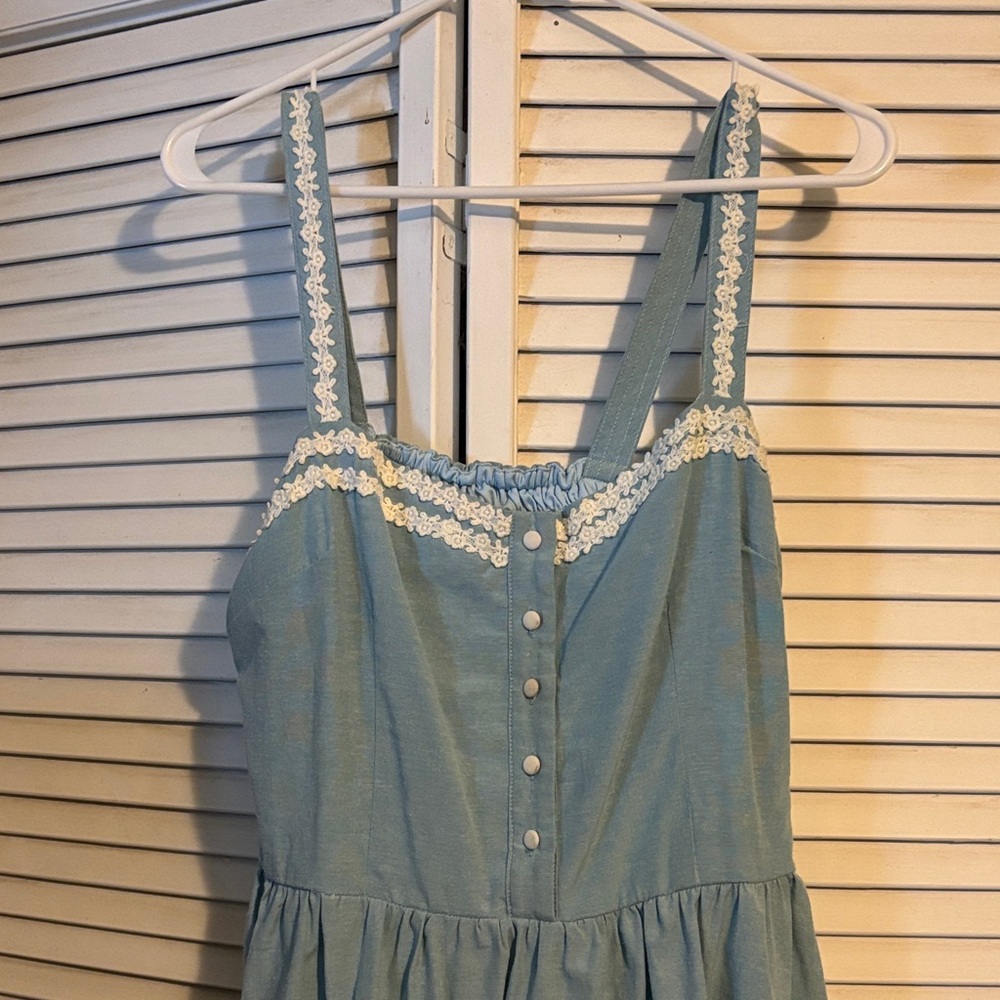 LindyBop Light Blue Lace-Trim Sundress - Picture 2 of 5